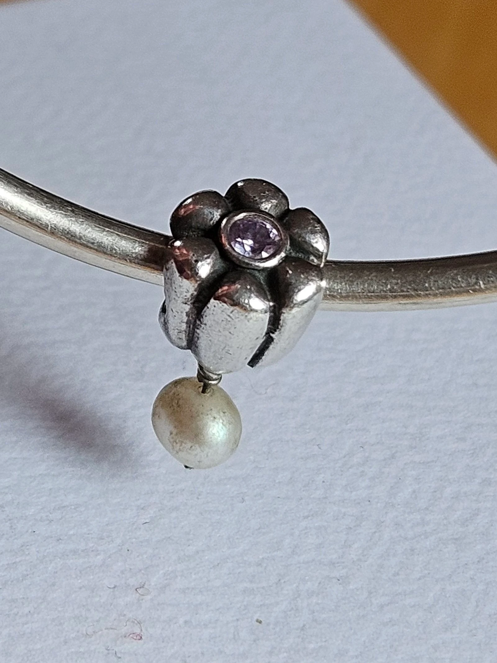 Pandora dangle charm pearl perle